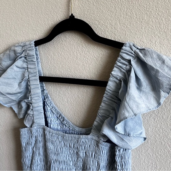 Light Blue Ruffle Strap Sundress - Picture 5 of 5